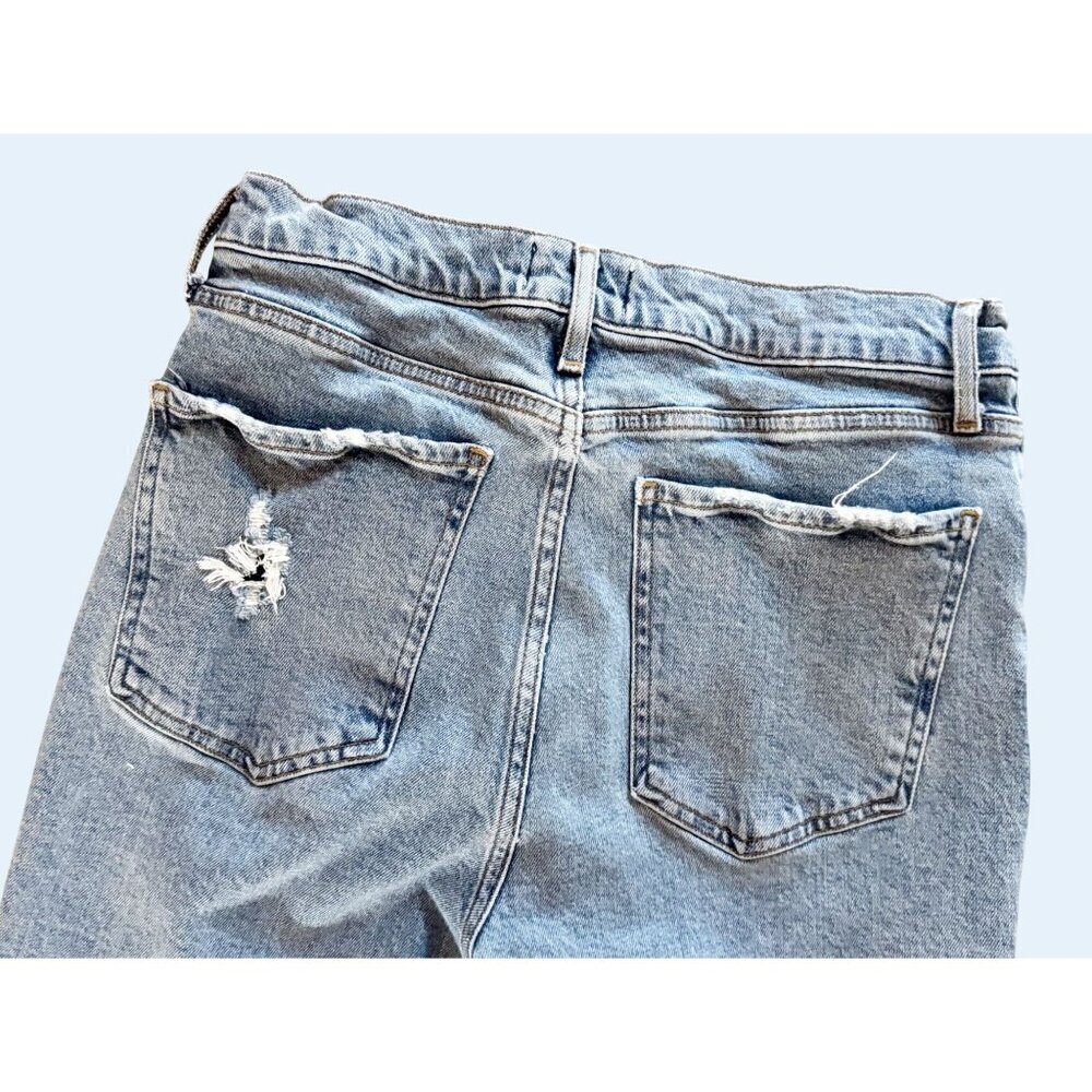 AGOLDE Hi Rise Button Fly Distressed Straight Leg Jeans Size 28 - Picture 7 of 8